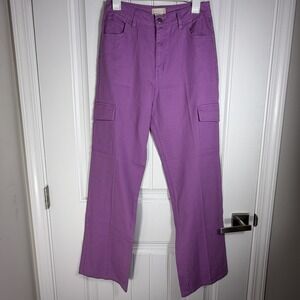 Altar'd State Purple Cotton Cargo Pants Women's Medium